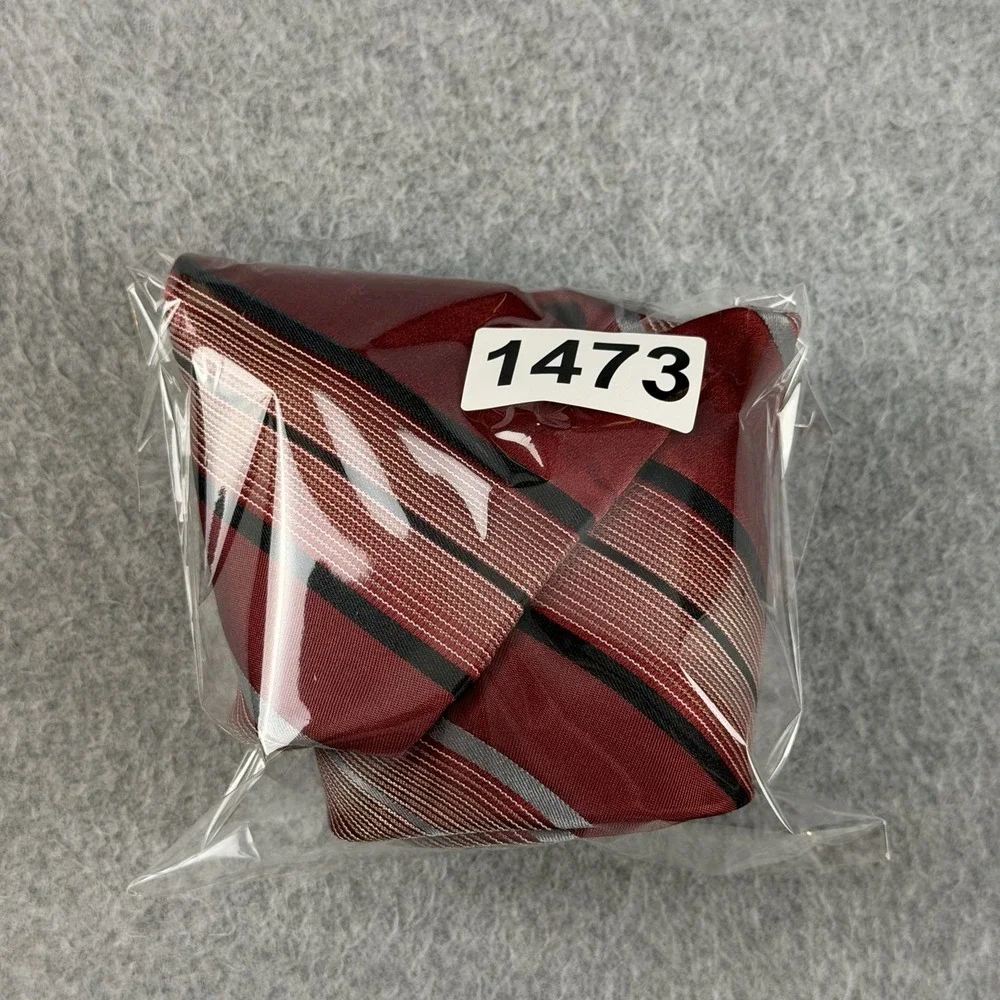 Geoffrey Beene Red Striped 100% Silk Necktie Mens Classic Dress Tie 59x3.75